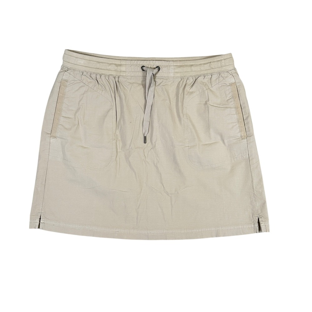 NWT LL Bean Vista Camp Skort Womens Large Khaki Tan Ripstop Drawstring Skirt